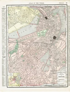Dated 1902 Antique Color Maps of  Boston and Rhode Island - Picture 1 of 11