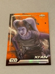 Xi'An Orange Refractor /25 Star Wars Topps Chrome Xian Mandalorian Natalia Tena - Picture 1 of 3