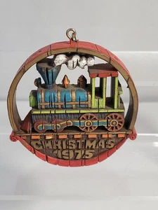 Hallmark Vintage Locomotiva in Legno Decorazione Albero di Natale 1975 - Foto 1 di 6