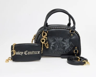Juicy Couture Bowlingtasche schwarz Zweig Hunde brandneu mit Etikett - Bild 1 von 4