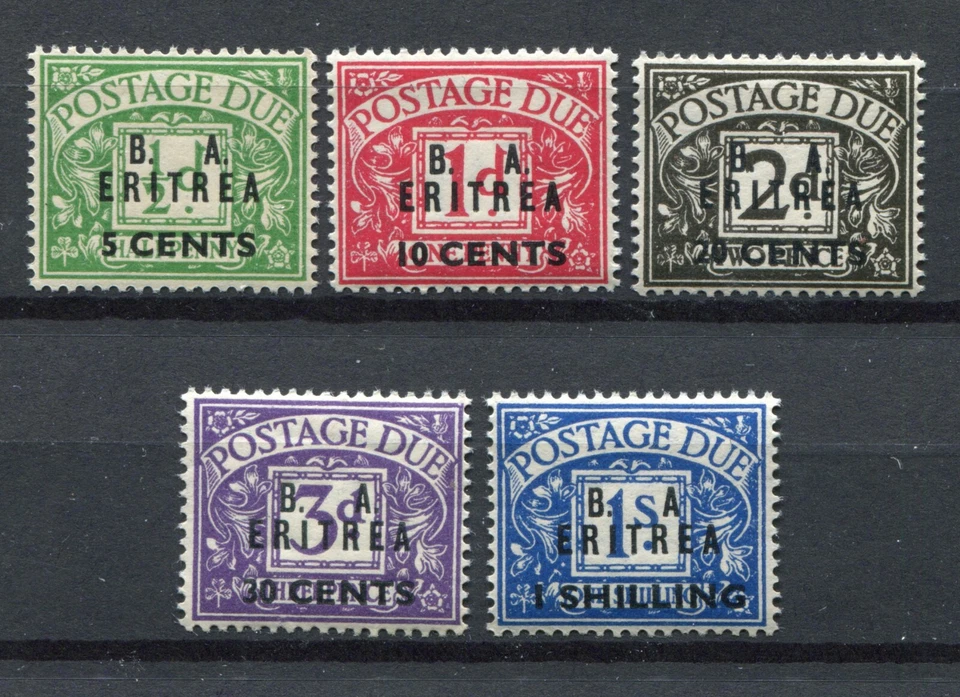 KGVI BRITISH ADMINISTRATION ERITREA 1950 POSTAGE DUE J6-J10 PERFECT MNH - Image 1 of 1