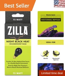 Incandescent Heat Bulb 75W Night Black for Optimal Reptile Habitat Lighting - Picture 1 of 11