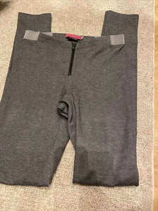 alice + olivia grey stretchy zip-front leggings 6 - Picture 1 of 4