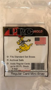 New (Lot of 5) Improved Pro-Mold Regular Card Mini-Snap ll Card Holders, 20 Pt - Picture 1 of 1