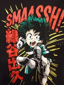 Unisex. My Hero Academia. Disparo de acción. Smaassh. Negro. Camiseta gráfica. Talla X L - Imagen 1 de 4
