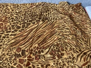 Fabric Lot 1 Yd 56 W Animal Print Leopard Brown Gold Poly Sheer Textured - Picture 1 of 9