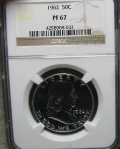 1962 Franklin Half Dollar Silver PF-67 ---- NGC Proof-67 Graded Coin ---- #916B - Picture 1 of 5