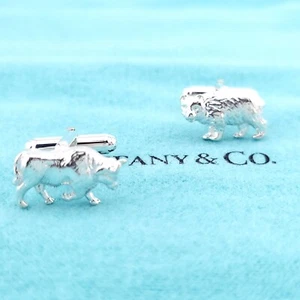 Tiffany & Co. Sterling Silver Bull & Bear Wall Street Cufflinks - Picture 1 of 7