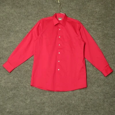 Van Heusen Shirt Mens Medium Pink Extreme Color Regular Fit Button Down - Image 1 of 4