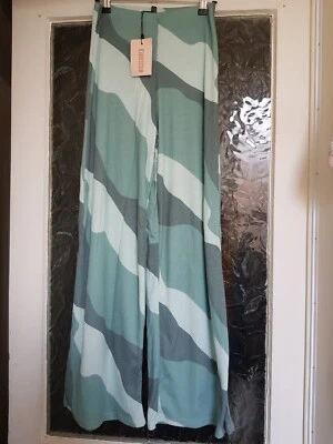 Pantalón MISSGUIDED Mujer Gris Como Nuevo Cintura Elástica Pierna Ancha Mármol Foto 1 de 4