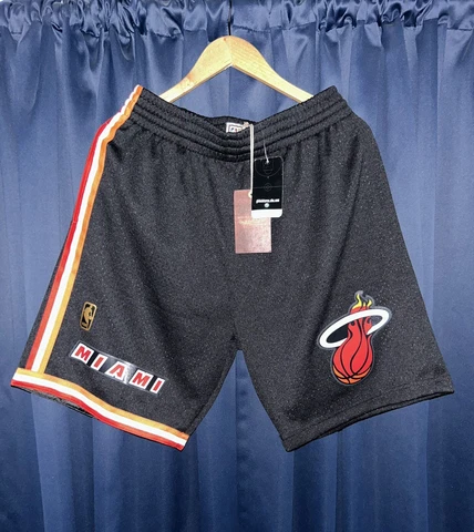 Mitchell & Ness Miami Heat Swingman Shorts! Medium Cover