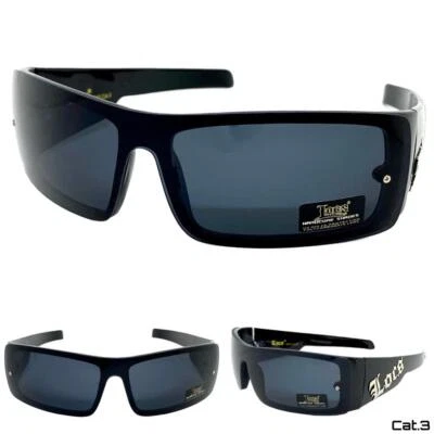Motero Moto Gánster Resistente Hip Hop Locs Gafas Montura Negra Oscuro Lente - Imagen 1 de 4