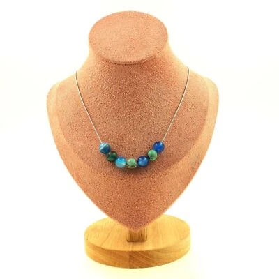 Piedras y Minéraux. Collar 7 Cuentas Crisocola (Calidad Namibia Foto 1 de 4