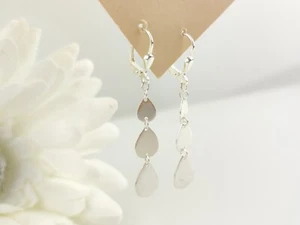 Wunderschöne Plättchen Ohrhänger Oval 925, Handmade - Picture 1 of 13