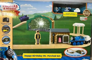Happy Birthday Mr Percival Thomas & Friends Wooden Railway Trains RARE damage bx - Picture 1 of 6