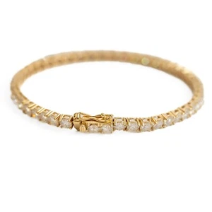 10K Yellow Gold Moissanite Tennis Bracelet, VVS1, D, 4.5CTTW-5.5CTTW, 3MM , KD17 - Picture 1 of 6