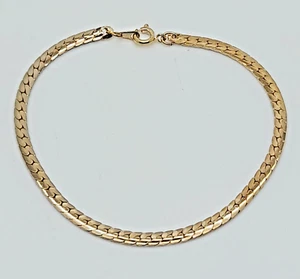 B001 Unisex 3.5mm Gold Plated Cuban Curb Chain fashion Bracelet 8.5" long #1 - Picture 1 of 9