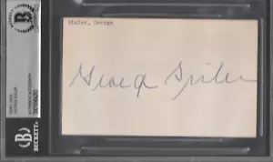 George Sisler (d.1973) Signed 3x5 Index Card Autographed St. Louis Browns BAS - Picture 1 of 1