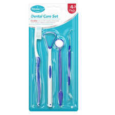 KIT PULIZIA DENTALE SPAZZOLINO PULISCI LINGUA DENTI SPECCHIO RIMOZIONE TARTARO