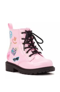 Mädchen Kleinkind Combat Schnürstiefel Lack Wonder Nation rosa Größe 7 (2 P) - Bild 1 von 6