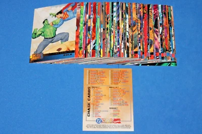 1995 FLEER MARVEL VS DC BASE 100 CARD SET WOLVERINE AVENGERS BATMAN + BALLOT - Image 1 of 4