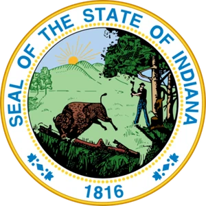 Indiana State Seal Coat of Arms VINYL Laptop Car WINDOW Bumper STICKER DECAL - Picture 1 of 1