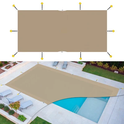 Rectangle Winter Pool Cover Sand Heavy Duty Safety for Inground Swimming Pool - Image 1 of 4