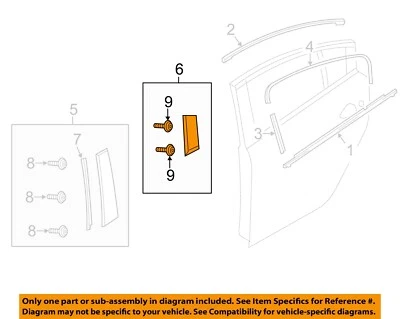 MAZDA OEM 14-17 6 molduras de ventana exterior-traseras izquierda GJR950M60A Foto 1 de 2