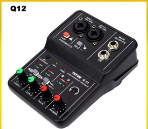 USB Audio Interface for PC Mac Live Guitar Recording Singing Mini Sound Card Q12 - Picture 1 of 6