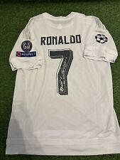 Cristiano Ronaldo Hand Signed Real Madrid Home Shirt Champions League With Coa