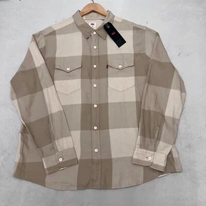 Camisa informal a cuadros 100 % algodón talla XXL de manga larga occidental de Levis para hombre - Imagen 1 de 9