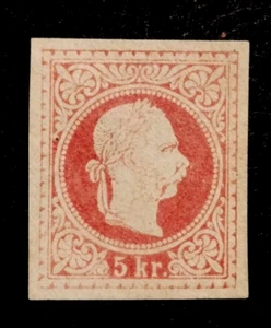 ~ ~ AUSTRIA 1867 - 1874 / # 49 - RARE IMPERF TO IDENTIFY / MH / MAG 7 - Picture 1 of 2