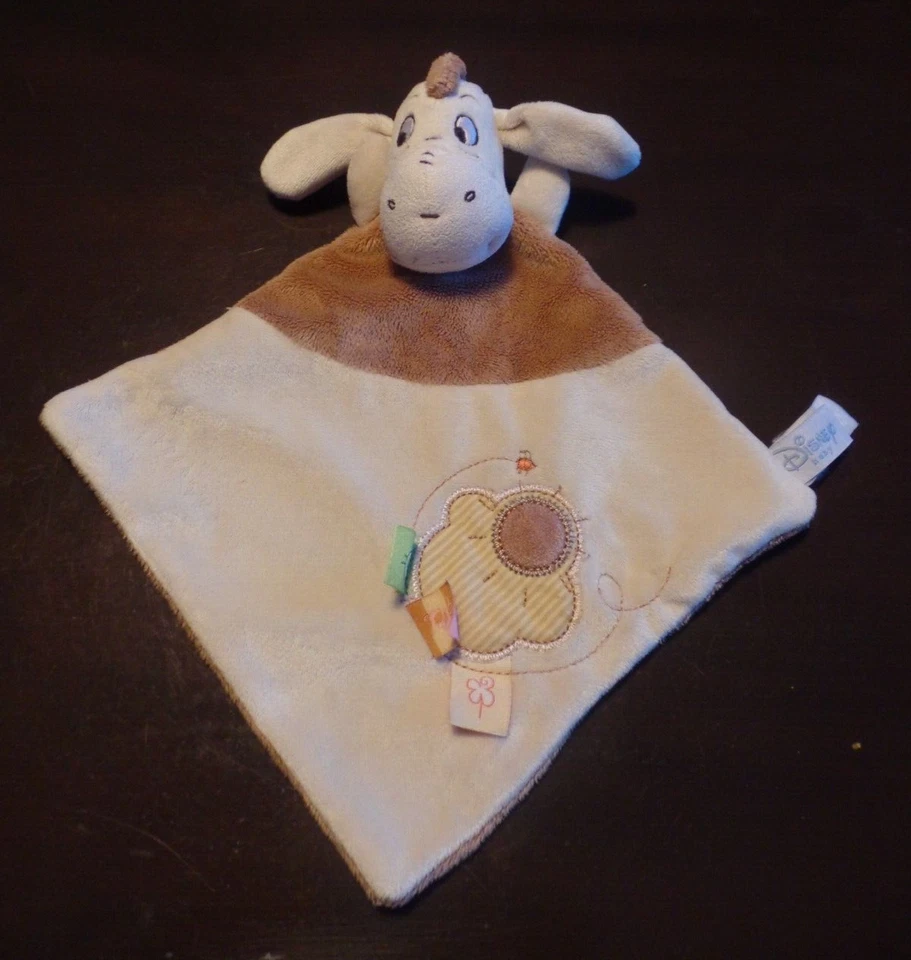 B12G / doudou plat beige marron abeille BOURRIQUET DISNEY BABY - Photo 1/1