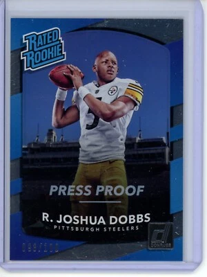2017 Panini Donruss - #331 R. Joshua Dobbs (RC) Rated Rookie Pittsburgh Steelers - Image 1 of 2