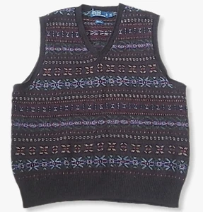 Vintage Ralph Lauren Men's 100% Wool Brown Sweater Vest - Size XL - Picture 1 of 8