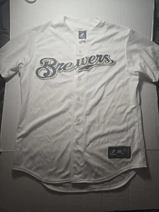 Milwaukee Brewers Jersey Ryan Braun #8 Majestic White Baseball  Mens Medium  - Picture 1 of 15