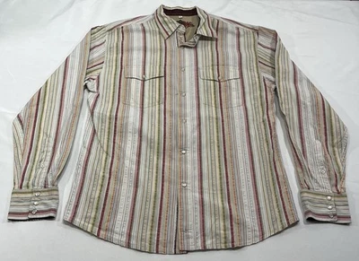 Camisa Scully Hombre Mediana Perla A Presión Multicolor Rayas Western Manga Larga Vaquero Foto 1 de 4