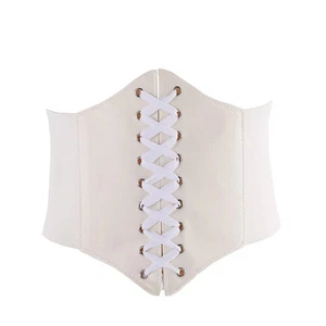 Women's Corset Body Shapewear Sexy Wide Leather Belt Cummerbunds Strap Belts - Picture 1 of 28