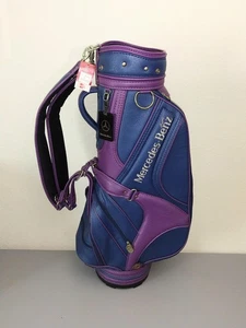 Vintage Mercedes-Benz Leder Golfschlägertasche mit Hülle, blau/lila - neu, andere - Bild 1 von 14