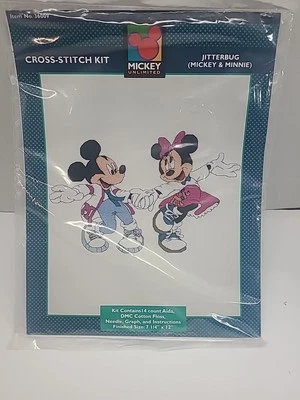 Mickey Unlimited Jitterbug(Mickey & Minnie) Counted Cross Stitch Kit #36009 NEW - Image 1 of 4