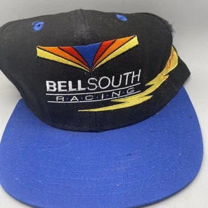 Vintage Bell South Hat Cap #42 Joe Nemochek Nascar Black Adjustable Snapback - Picture 1 of 9