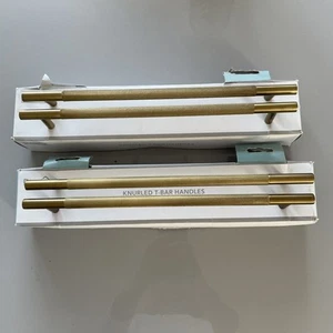 Dunelm Drawer Door Handles Brass Gold Knurled Effect 4 - Picture 1 of 7