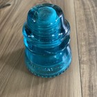 Vintage Hemingray No. 42 Blue Green  Glass Railroad RR Telegraph Insulator Cap