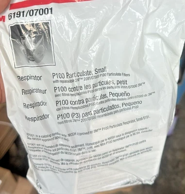 3M 6191 Respirator Kit Small – Half Facepiece with P100 Filters Reusable Foto 1 de 4