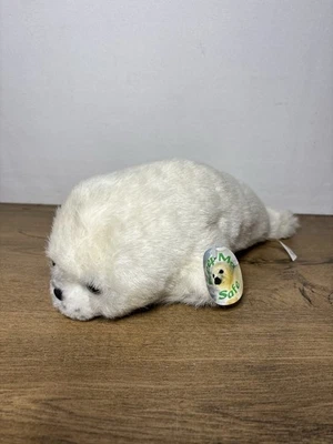 Vintage PMS ‘Keep Me Safe’ White Seal Plush Soft Toy - Image 1 of 4