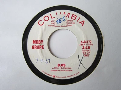 60s PSYCH Moby Grape 8:05 Mister Blues COLUMBIA #44172 Promo EX - Image 1 of 2