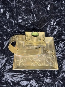 Antique Arts & Crafts Carence Crafters Chicago Brass Candlestick Candle Holder - Picture 1 of 12