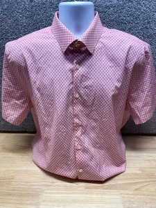 Stone Rose Shirt Men's XL Short Sleeve Button Up Pink Polka Dot Cotton Blend - Picture 1 of 12