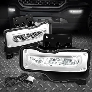FOR 16-18 GMC SIERRA 1500 FULL LED FRONT BUMPER DRIVING FOG LIGHTS+SWITCH CLEAR - Picture 1 of 8