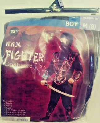 DISFRAZ DE LUCHADOR NINJA DE FUN WORLD BOY MEDIANO (8) ENVÍO RÁPIDO GRATIS NINJA ROJO Foto 1 de 4